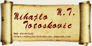 Mihajlo Totošković vizit kartica